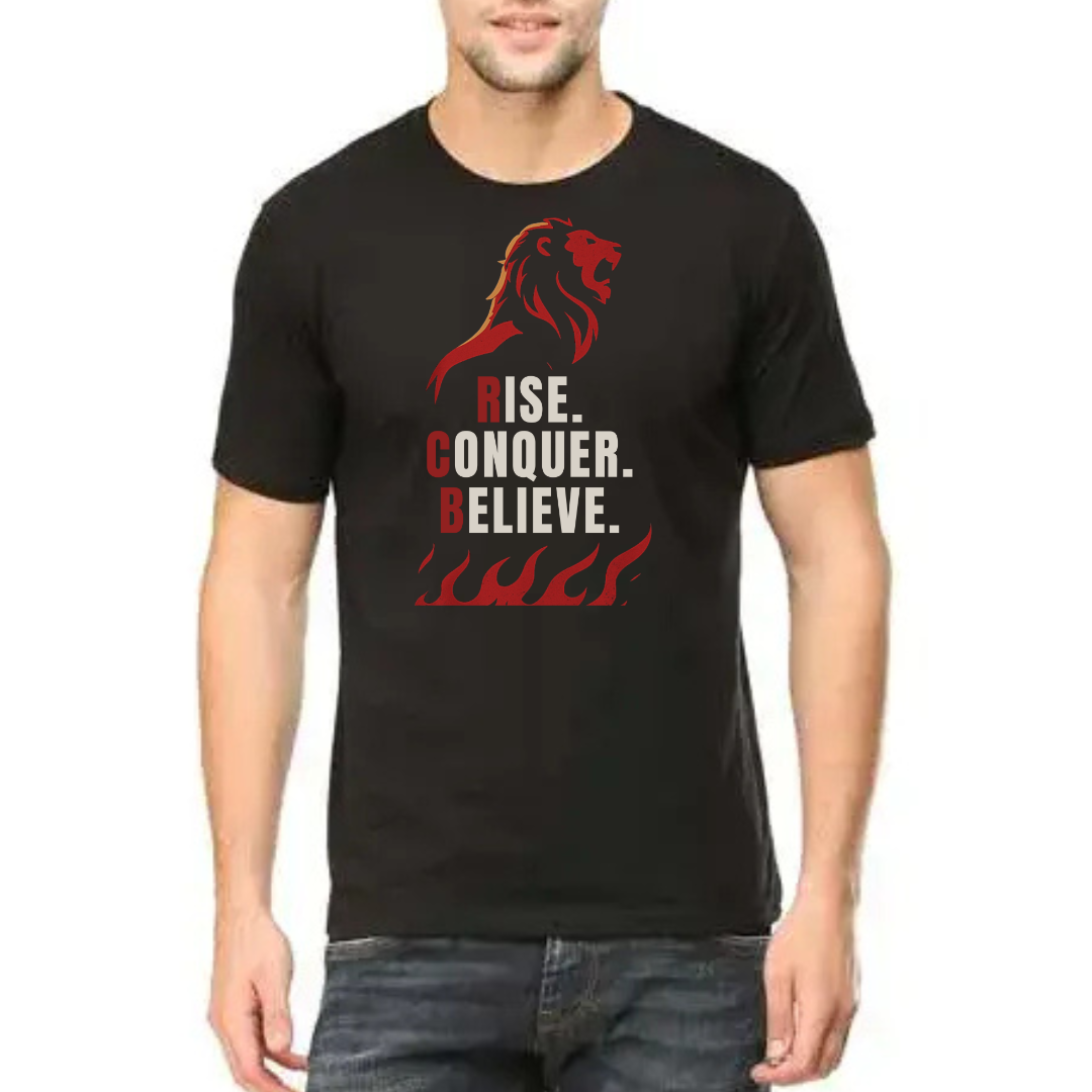 RISE CONQUER BELIEVE COTTON T-SHIRT
